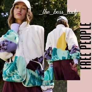 Free People jacket bomber sherpa fuzzy outdoors hit the slopes fleece cozy XS